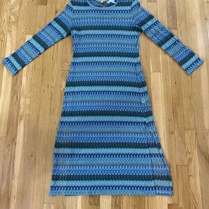 Hill House Blue Casual Long Sleeve Raglan Sweater Dress